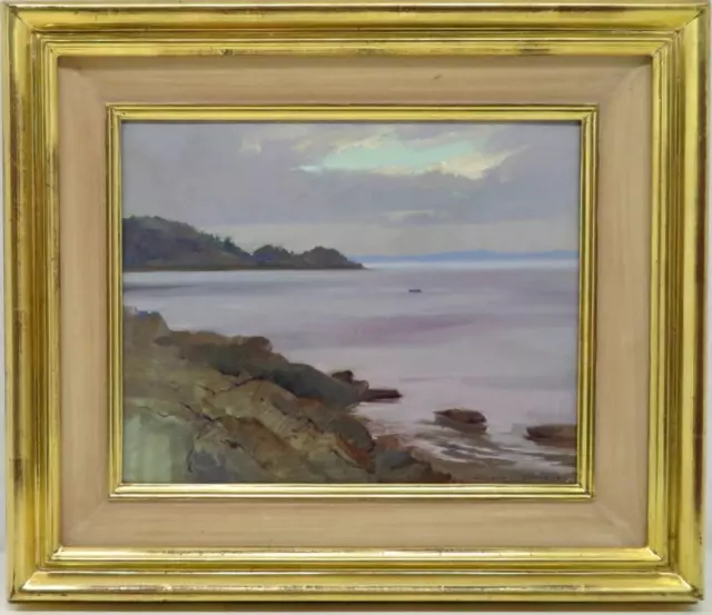 William Garfitt RBA (1944-) Scottish impressionist oil painting SEA LOCH FISHING