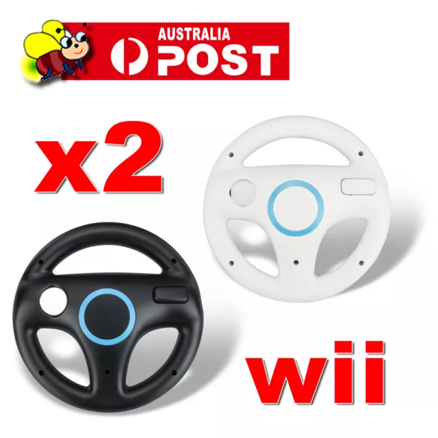 2x Game Racing Steering Wheel for Nintendo Wii Mario Kart Remote Controller