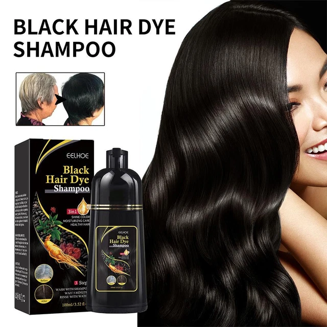 Champú natural para teñir el cabello negro instantáneo a hierbas para teñir el cabello blanco