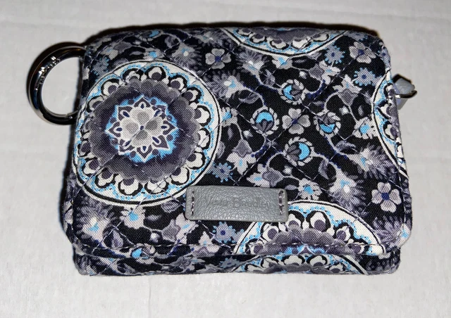 New Vera Bradley Iconic RFID Card Case Wallet Charcoal Medallion