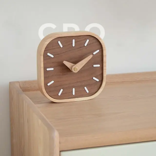 Horloge de Table en bois, silencieuse, décorative, pour bureau, cheminée,