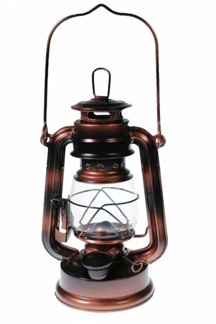 Hurricane Kerosene Oil Lantern Emergency Hanging Light Lamp - Brass - 8 Inch