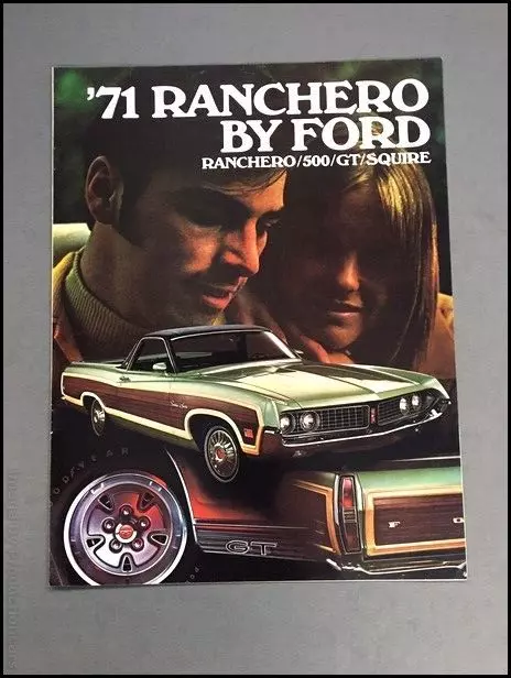 1971 Ford Ranchero Pickup Truck Vintage Sales Brochure Catalog - GT 500 Squire