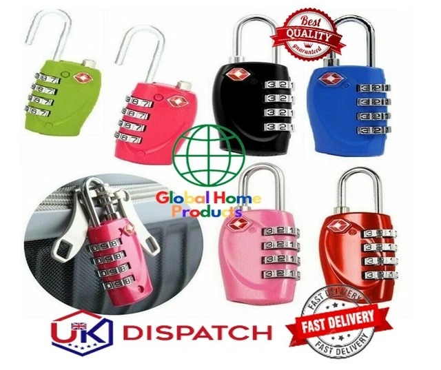 TSA 4 Digit Combination Lock Locker Padlock for Luggage Suitcase Travel Gym Code