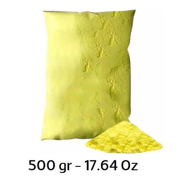 Flowers Of Sulphur Powder 500g - 1.10 lbs - 17.64 oz SULFUR HIGH PURITY 99 %