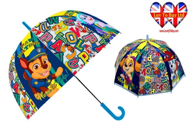 Paw Patrol Regenschirm, Kinder transparenter Regenschirm, offiziell lizenziert