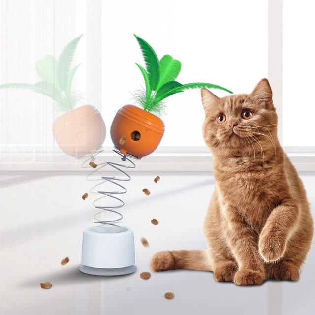 Cat Interactive Toy Dogs Cats Leak Food Feather Toys with Bell Sucker Toy