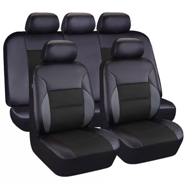 Full Set Car Front Rear Seat Covers Chair Cushion Protector Interior For 5-Seats