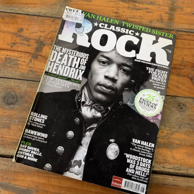 "Classic Rock" Magazine Issue 135 August 2009 Jimi Hendrix Death Woodstock