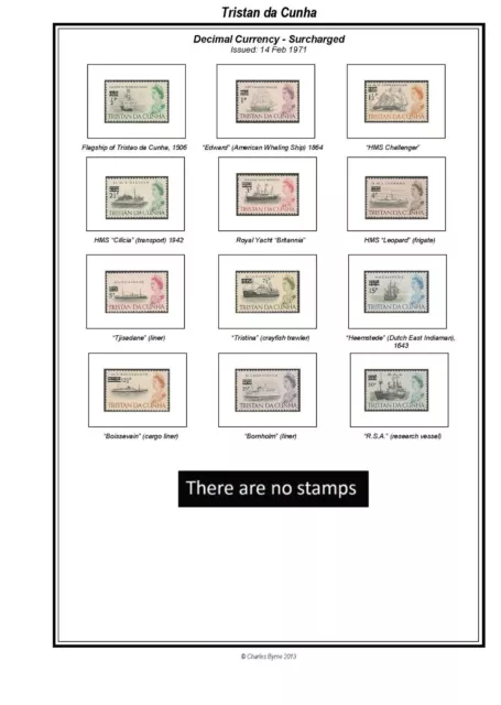 Print a Tristan da Cunha (1952-2023) Stamp Album fully illustrated & annotated