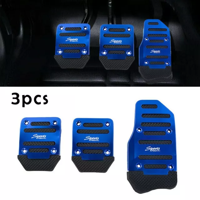 3x Blue Universal Auto Non-Slip Manuelle Bremse Fuß Pedal Pad Abdeckung Zubehör