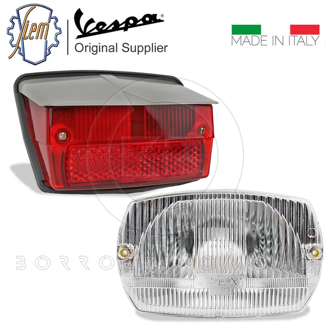 Optique de phare avant origine SIEM pour Vespa 125 Primavera / ET3 / 125-150 Super / livré avec