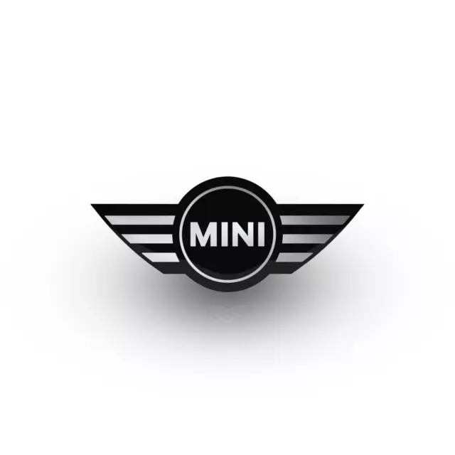 MINI R50 R52 R53 Cooper S JCW Steering Wheel Badge Gel Overlay Chrome OEM
