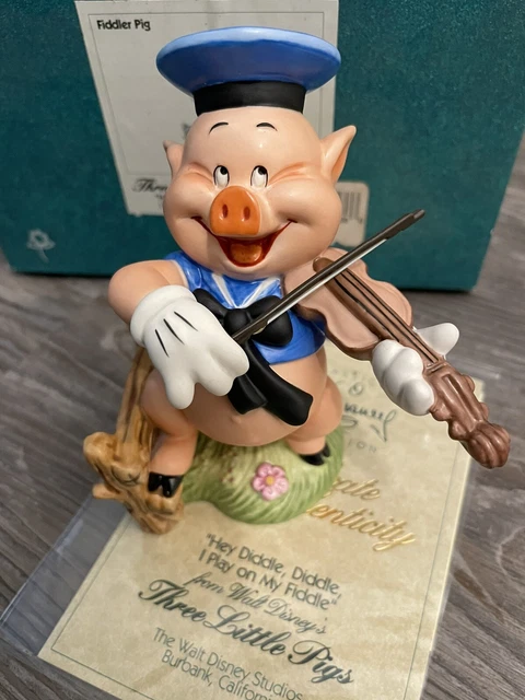 DISNEY WDCC FIDDLER Pig Three Little Pigs Diddle Fiddle With Box & Coa ...