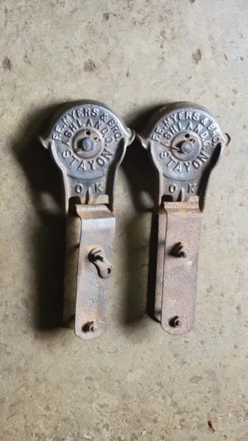Two F.E. Myers & Bro Barn Door Roller Trollys W/hardware