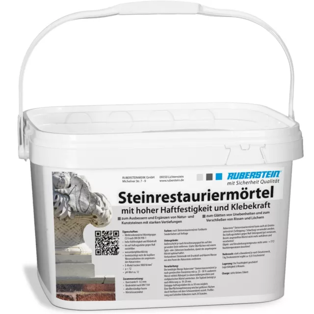 Ruberstein®  Steinrestauriermörtel Sandstein reparieren anthrazit 10kg