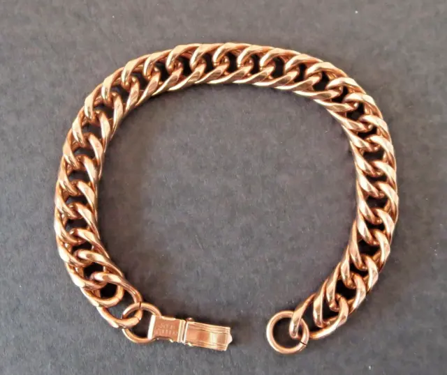Vintage Men's Solid Copper Cuban Link 9" Chunky Bracelet 62 Grams