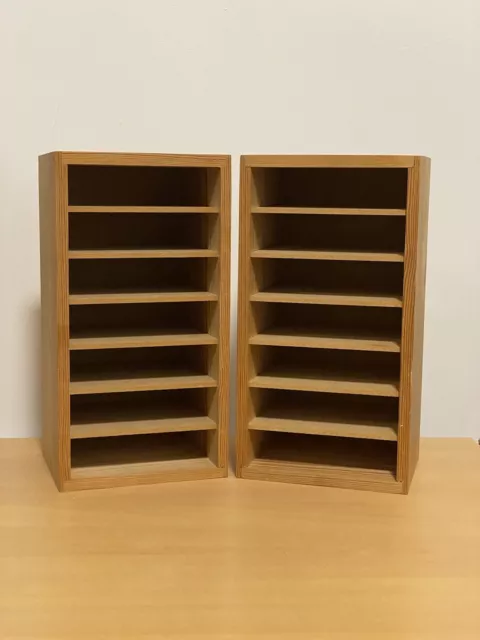 2 Small Wooden CD Storage Rack Holds 21 CDs Each Sturdy CD Holder VGC