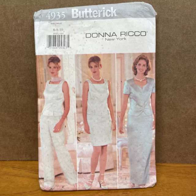 Butterick Sewing Pattern 4935 UNCUT size 6,8,10 Misses Top Skirt Pants & Scarf