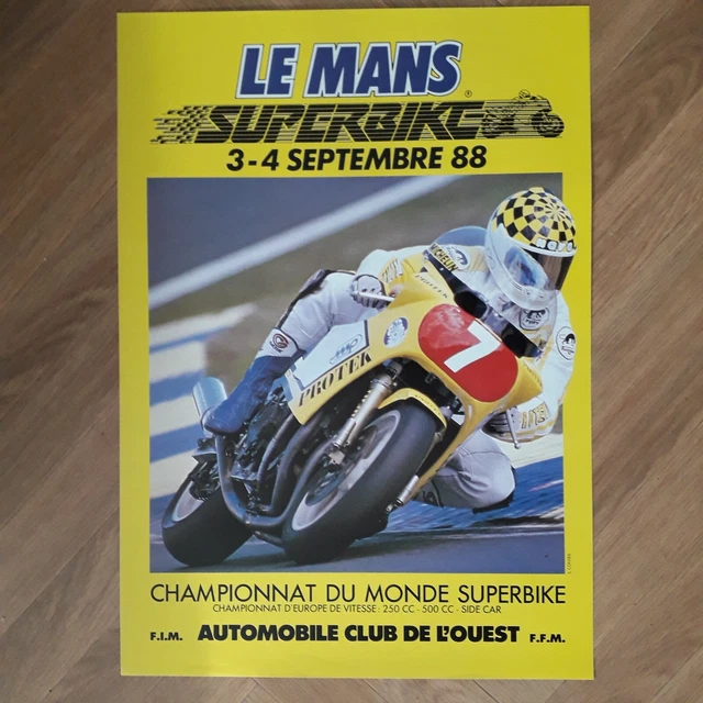 Autres & non classés - rare affiche originale 24 heures du Mans moto de