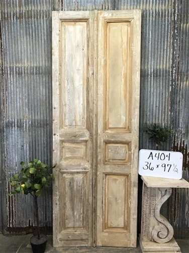 Antique French Double Doors (36x97.5) Raised Panel Doors, European Doors A404