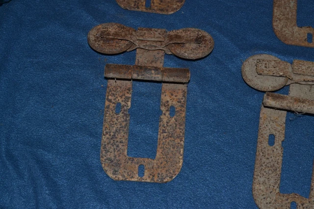 Lot Of 6 Vintage Double Wheel Barn Door Rollers Hardware Used Rusty 9