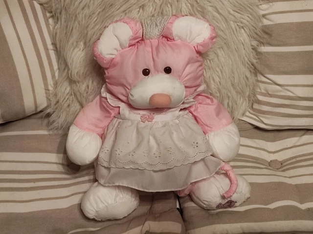 Doudou ancienne poupée lutin chiffon jaune bleu rose FISHER PRICE
