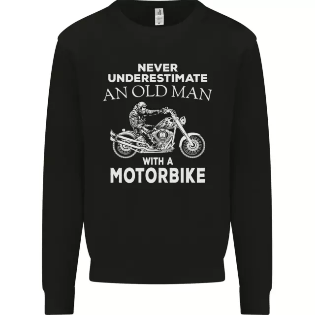 Felpa Maglione Biker Vecchio Moto Moto Divertente Uomo