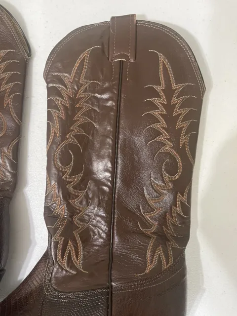 VTG NOCONA LIZARD Skin Leather Western Cowboy Boots Brown Ox Blood Men ...