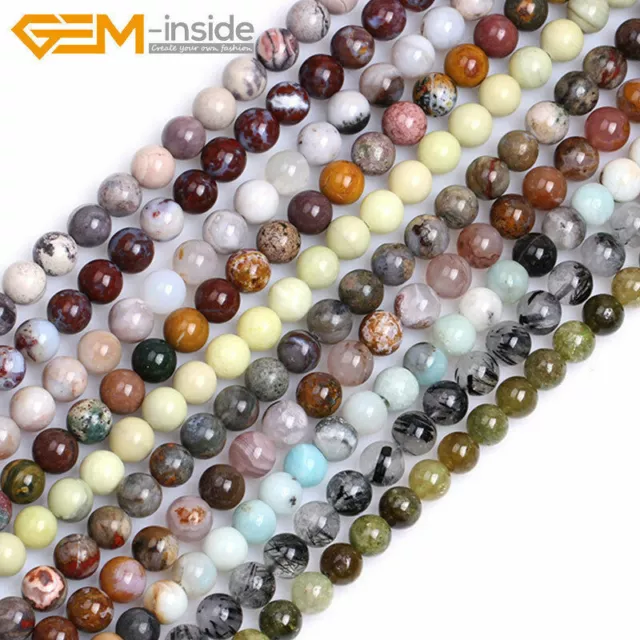 Natural Agate Howlite Jade Round Spacer Beads For Jewellery Making 15" US 6mm