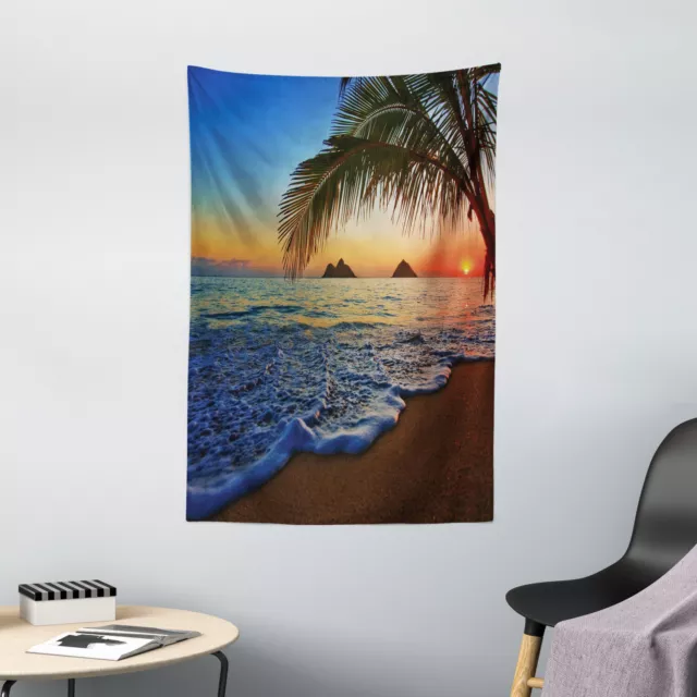 Hawaiian Tapestry Sunrise Lanikai Beach Print Wall Hanging Decor