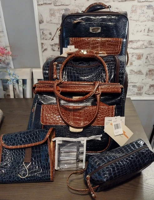 5 Pc Samantha Brown Luggage Set Navy, 20" EXP Spinner *15" Under Seat *Dowl Bag