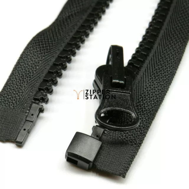 Reversible #8 Chunky Open Ended Zip - Heavy Duty #8 Plastic Zipper 2