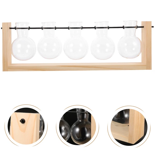 Vaso In Vetro Geometrico Per Idroponica - Triangolo In Ferro E Vetro - Decorazione Casa O Ufficio
