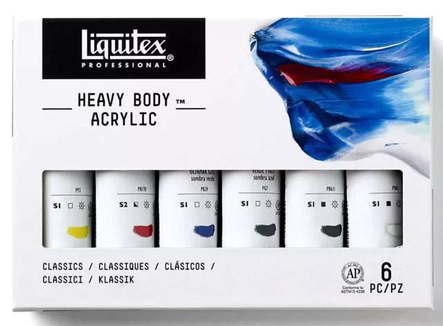 Liquitex Heavy Body Acrylic Paint Classic Set 6 x 59ml