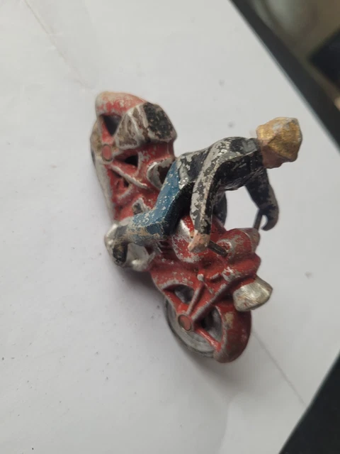 Figurine Quiralu : Moto Rouge Avec Motard Militaire - Occasion