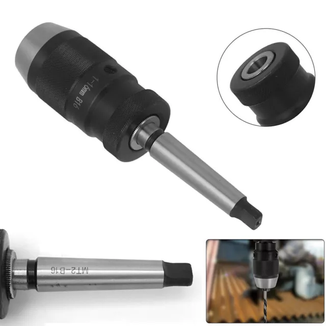 MT2-B16 1-16mm Self Tighten Keyless Lathe Drill Chucks + Taper Arbor uk