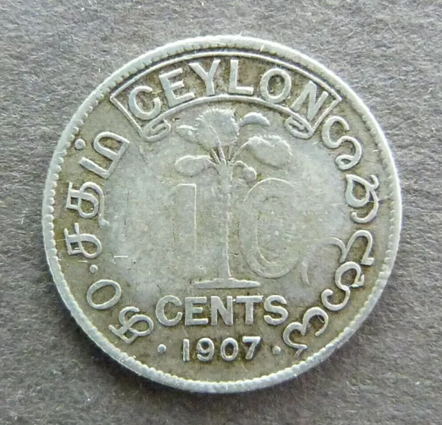 CEYLAN - Edward VII - 10 cents - 1907 - Argent