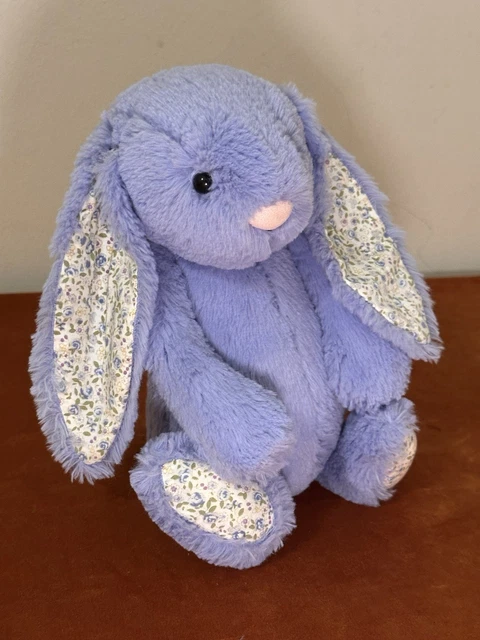 JELLYCAT MEDIUM BASHFUL Bluebell Blossom Bunny Rare Retired Blue