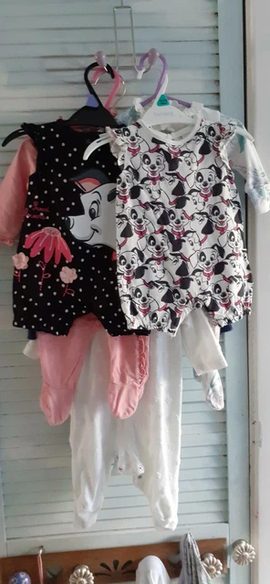 0-3 months girls babygrow Bundle Of 7 pinks. Blue floral/ white George M&s Next