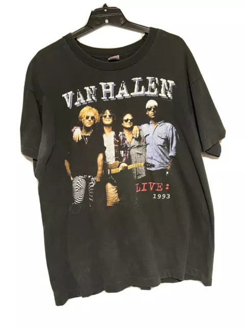 Vintage 1993 Van Halen World Tour Shirt Single Stitch FOTL Tag