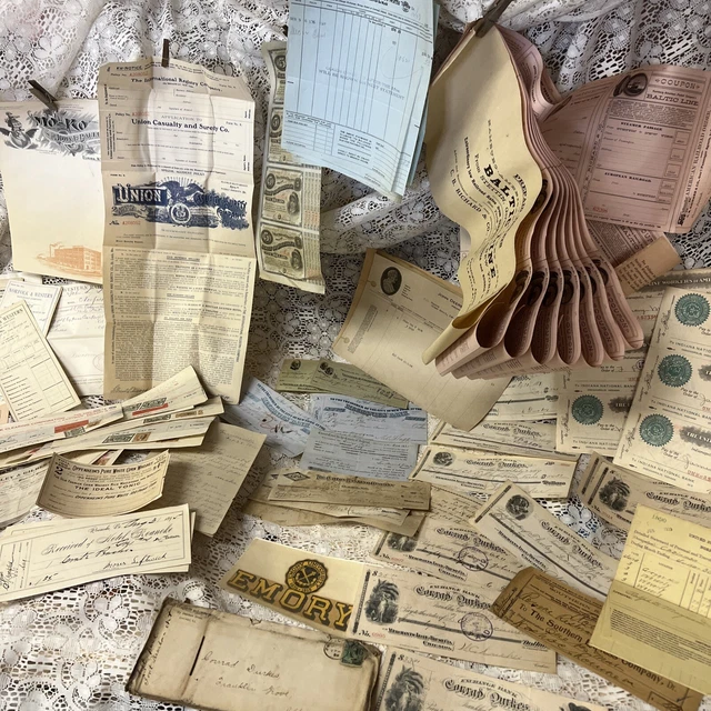 Antique Lot of 88 United States Documents HUGE VARIETY 1856-1930'S MUST SEE