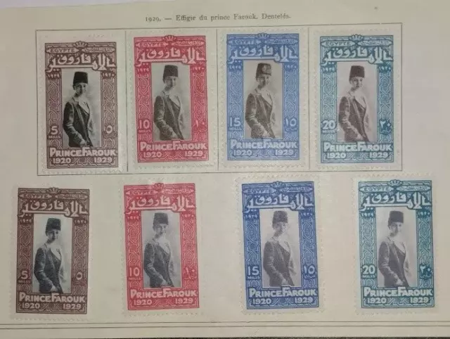 EGYPTE; SERIE COMPLETE (1929) N°136 à 139(B) cote;480€ - N°136 à 139(A) cote;10€