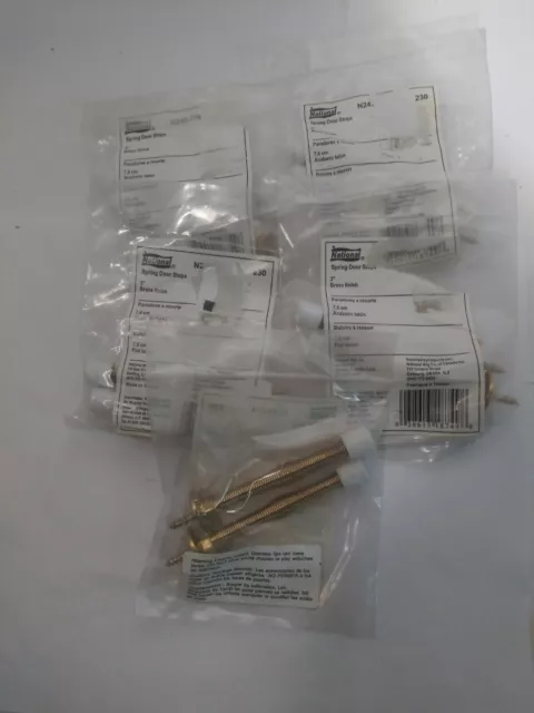 5 Packages of 2 New National Mfg Spring Door Stops 3" N187-492 BPB230 Total 10