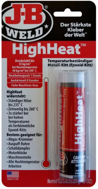 J-B Weld High Heat Kleber 57g Klebstoff JB Weld hitzebständiger Metall Kitt