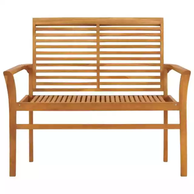 Banc de jardin et coussin anthracite 112 cm Bois de teck massif 3