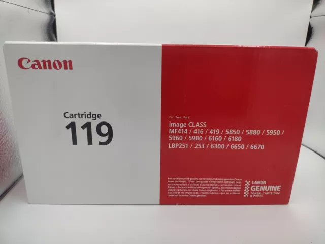Canon Cartridge 119 Black Toner New Laser Printer Cartridge Factory Sealed