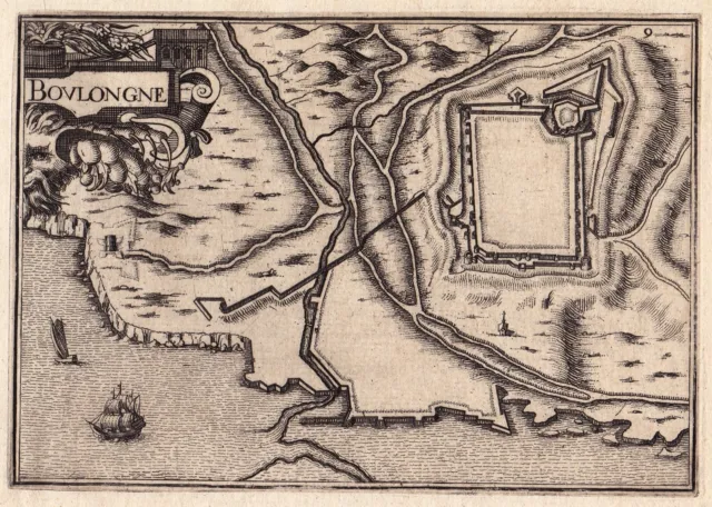 17th century engraving Boulogne sur Mer Pas de Calais Christophe Tassin 1634