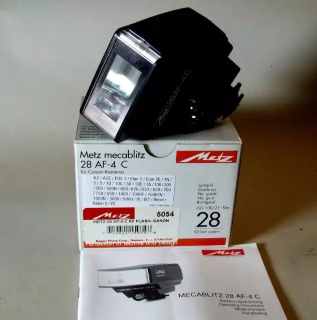 Metz Mecablitz 28AF-4C Flash For Canon EOS series (not digital).New Old Stock