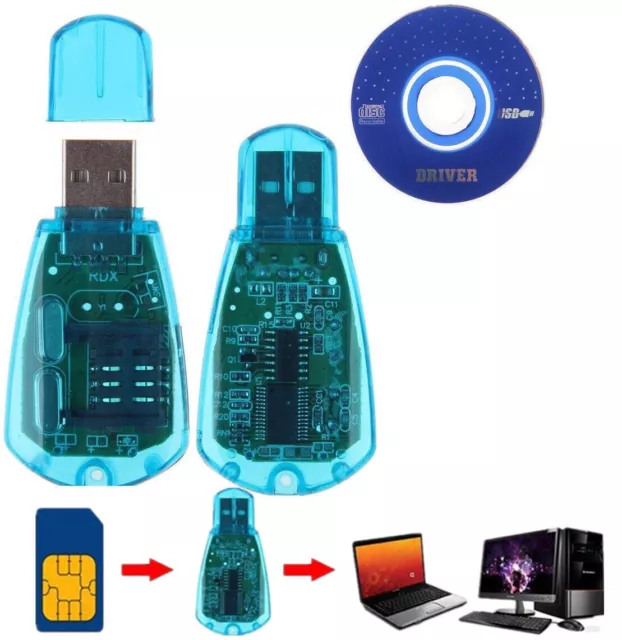 GSM/CDMA+CD USB Cellphone Standard SIM Card Reader Copy Cloner Writer SMS Backup